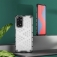 Чехол-накладка с рисунком в виде сот для смартфона Xiaomi Redmi Note 11 / Xiaomi Redmi Note 11S, противоударный бампер, задняя панель из поликарбоната, рама из термополиуретана, сочетание жёсткости с гибкостью, дополнительная защита углов смартфона «воздушными подушками», накладка на кнопки регулировки громкости, чёрный + прозрачный, чёрный + серый, чёрный + красный, чёрный + синий, чёрный + зелёный, Киев